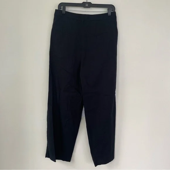 Banana Republic Explorer Nouve Wide Leg Pleated Pants Black 8 Cotton - Picture 7 of 12